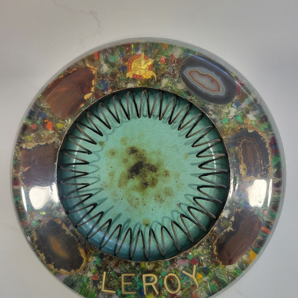 Gem Stone Ashtray Turquoise and Multicolor